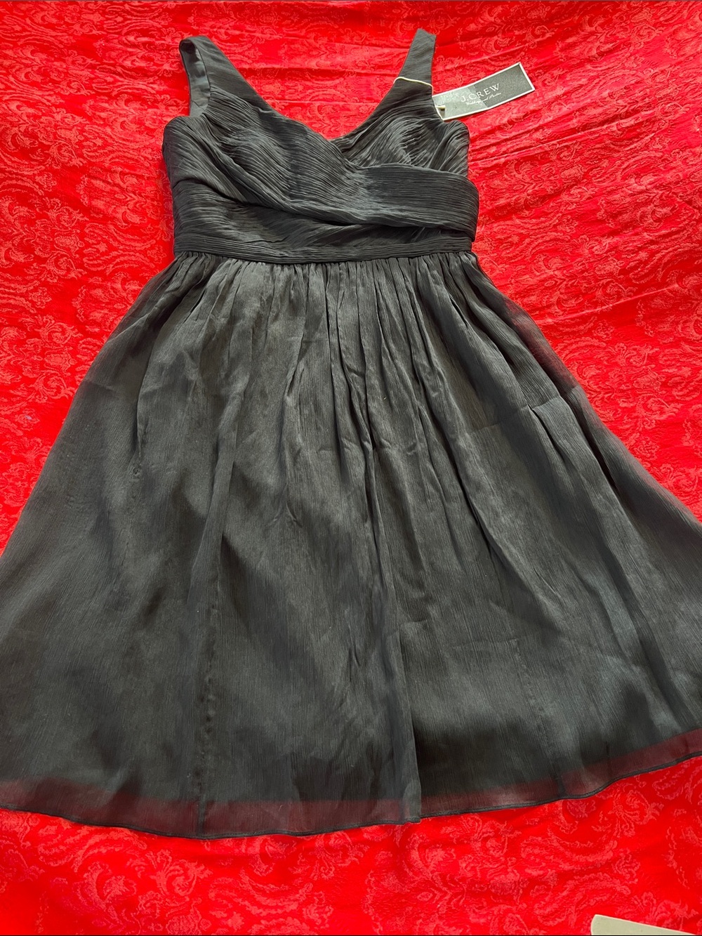 J. Crew Black Silk Chiffon Sleeveless Dress Women’s Size 4 Cocktail Party